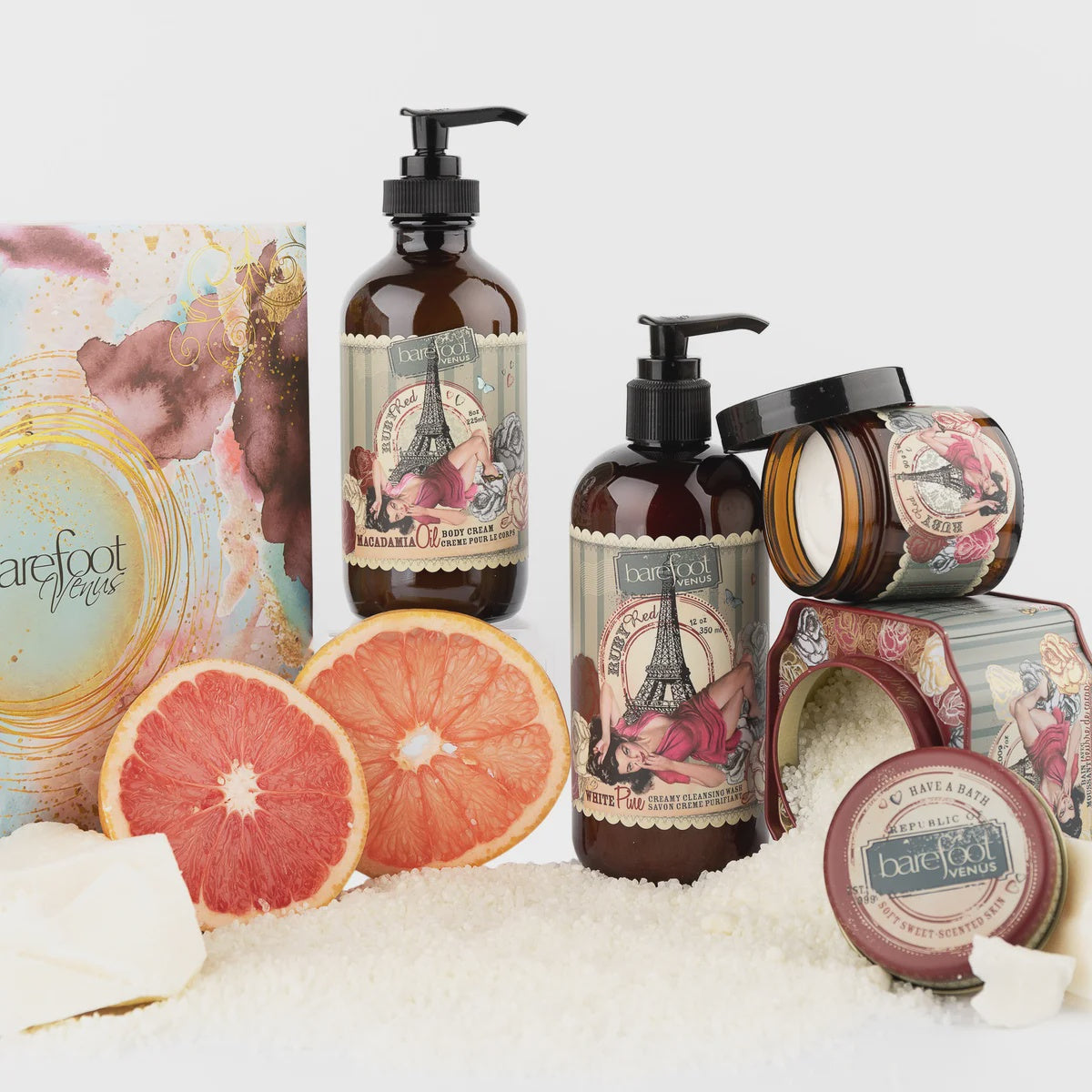 Barefoot Venus Ruby Red Gift Set, 4 Piece