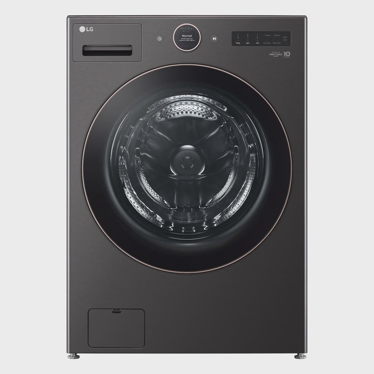 LG 5.8 cu ft. Black Steel Front Load Washer with TurboWash Technology