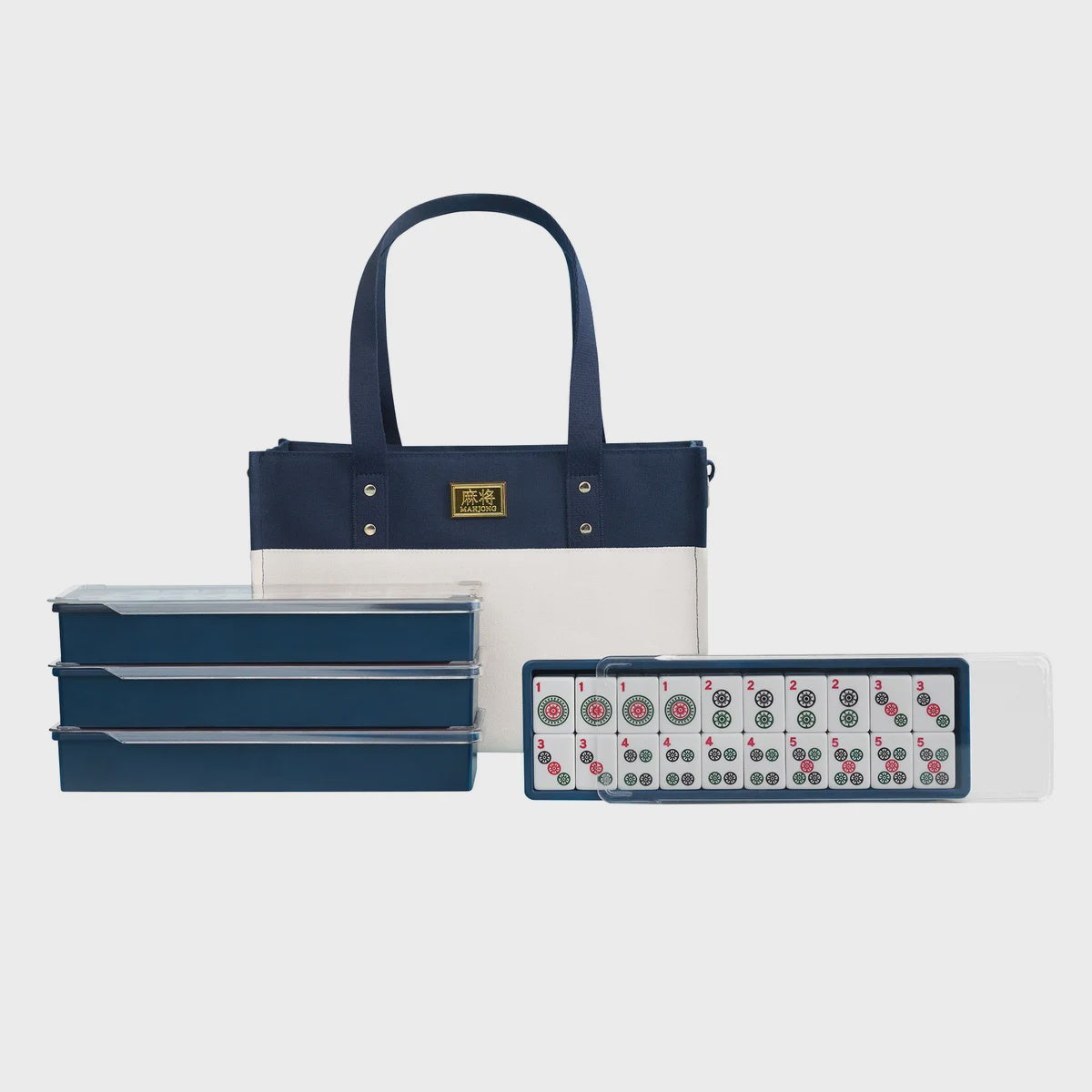 Mahjong Tile Set with Storage Tote