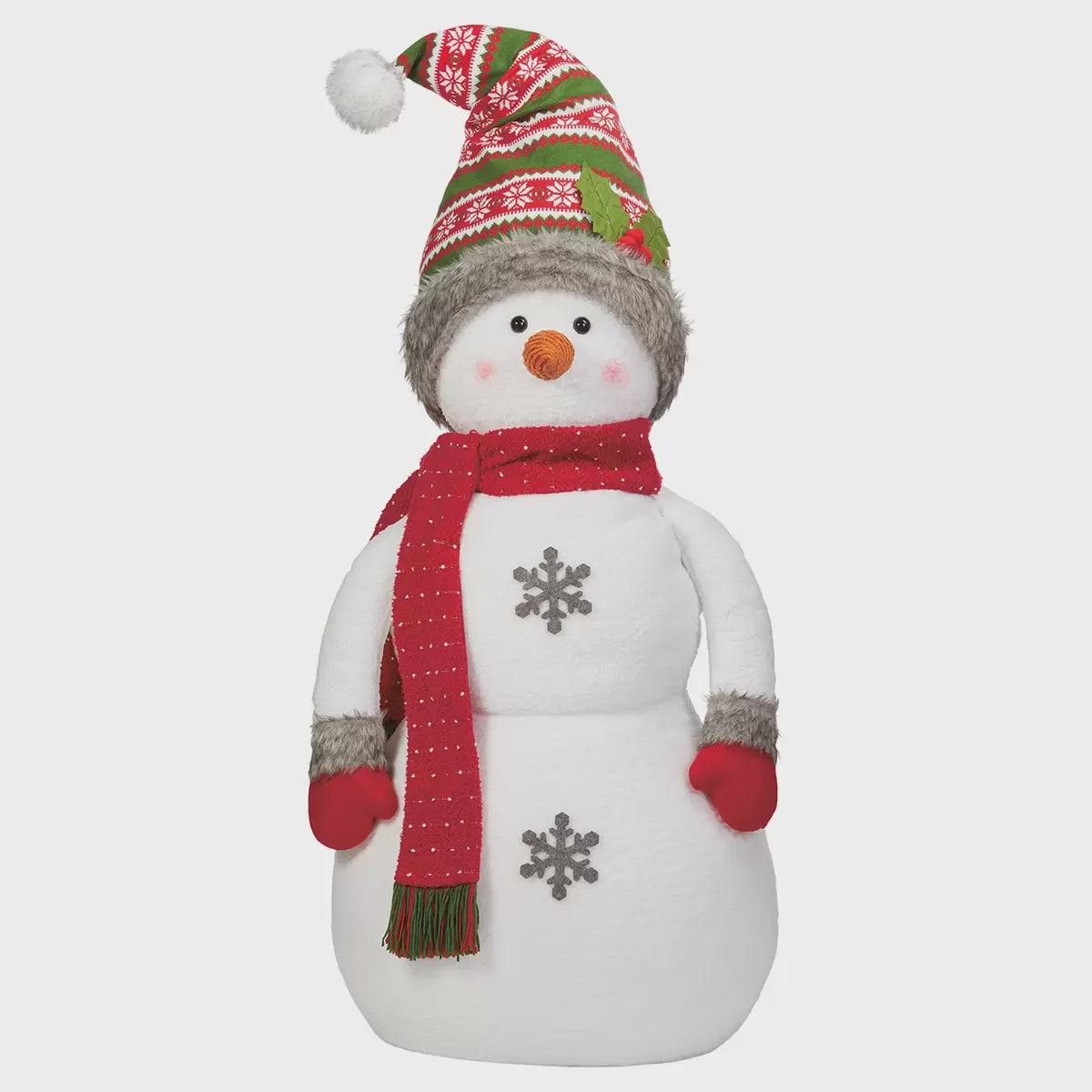 Soft Sculpture Snowman 48 in, Christmas Hat