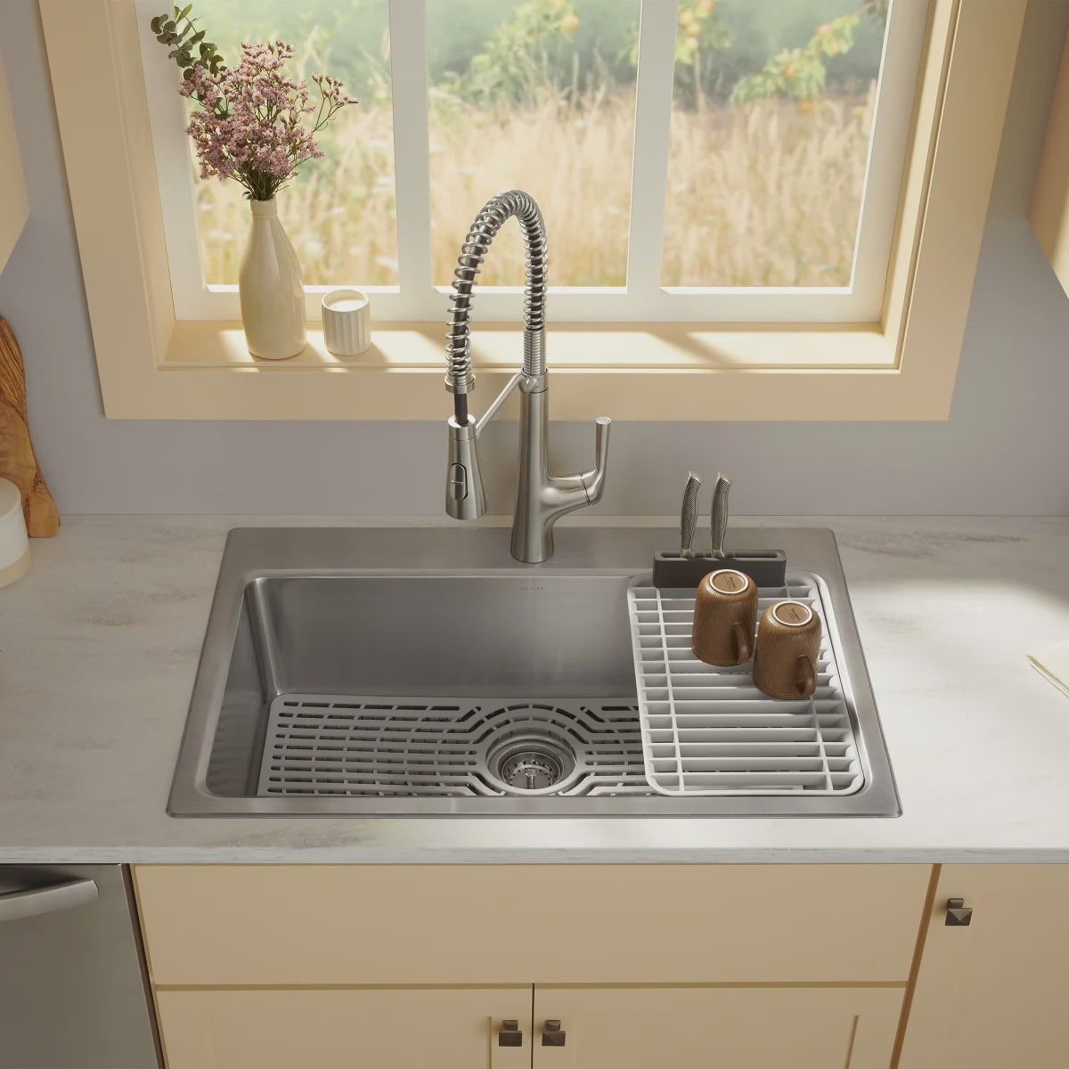 Kohler Pro-Function Kitchen Sink Kit - With Vibrant Stainless or Matte Black Faucet