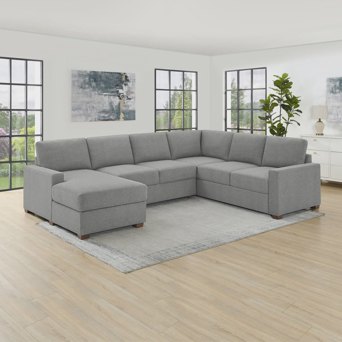 Thomasville Convertible Fabric Sectional with Storage Chaise