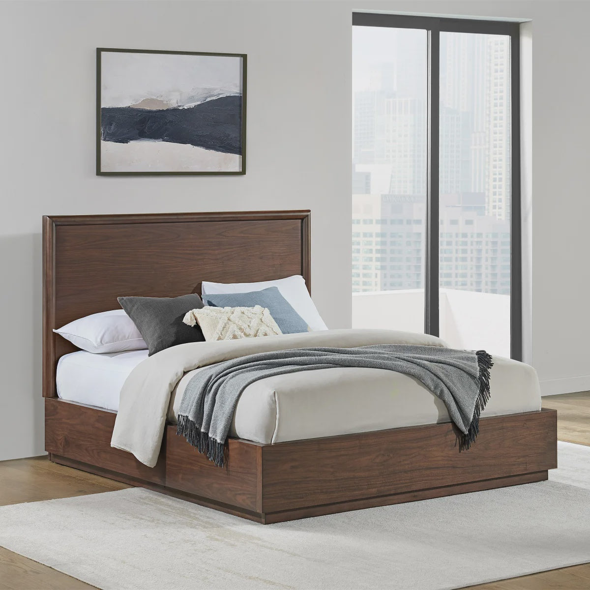 Omni Groove Wooden Bedframe, Queen