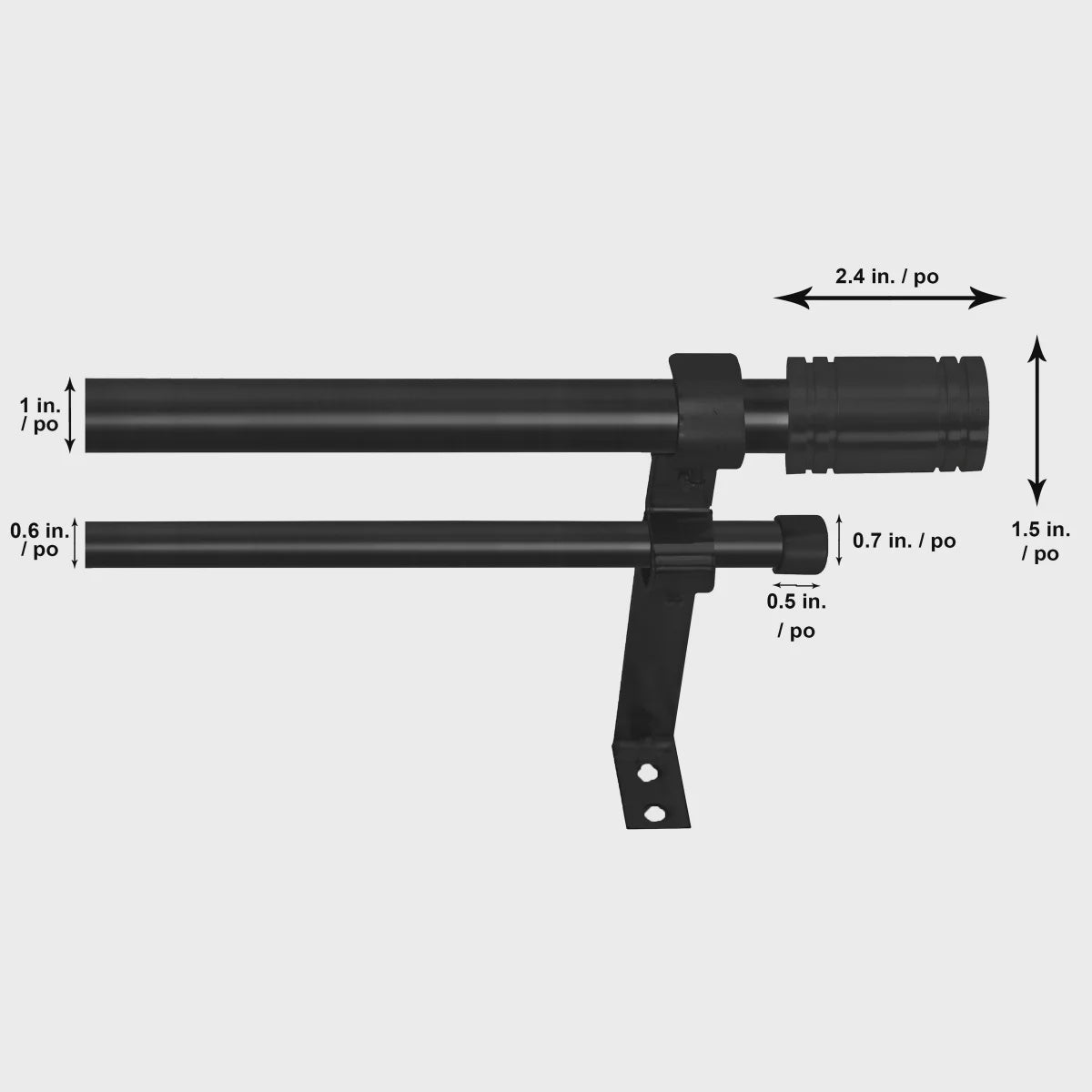 Versailles Imperial Ringlets Finial Double Curtain Rod Set, 72 in. – 144 in.