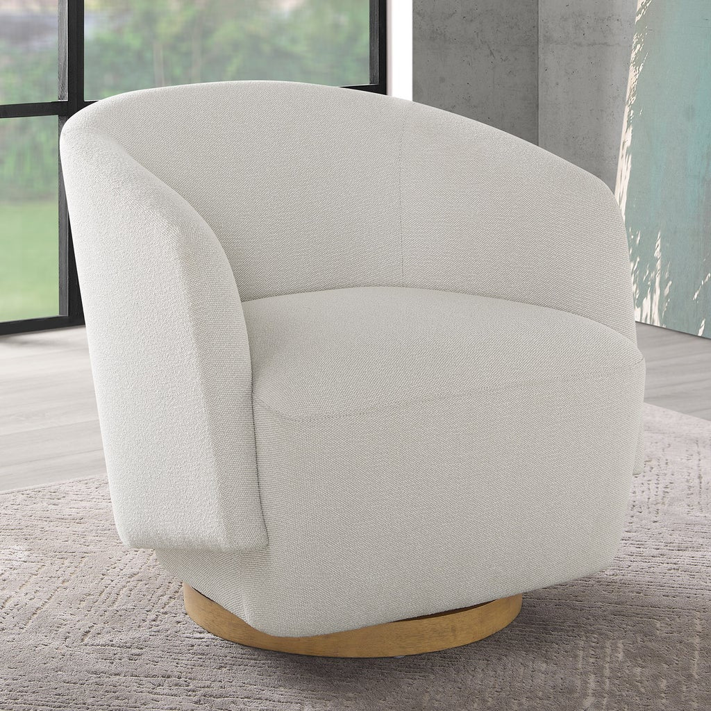 Henredon – Murphy Fabric Swivel Chair, Cream – Urban Wholesale