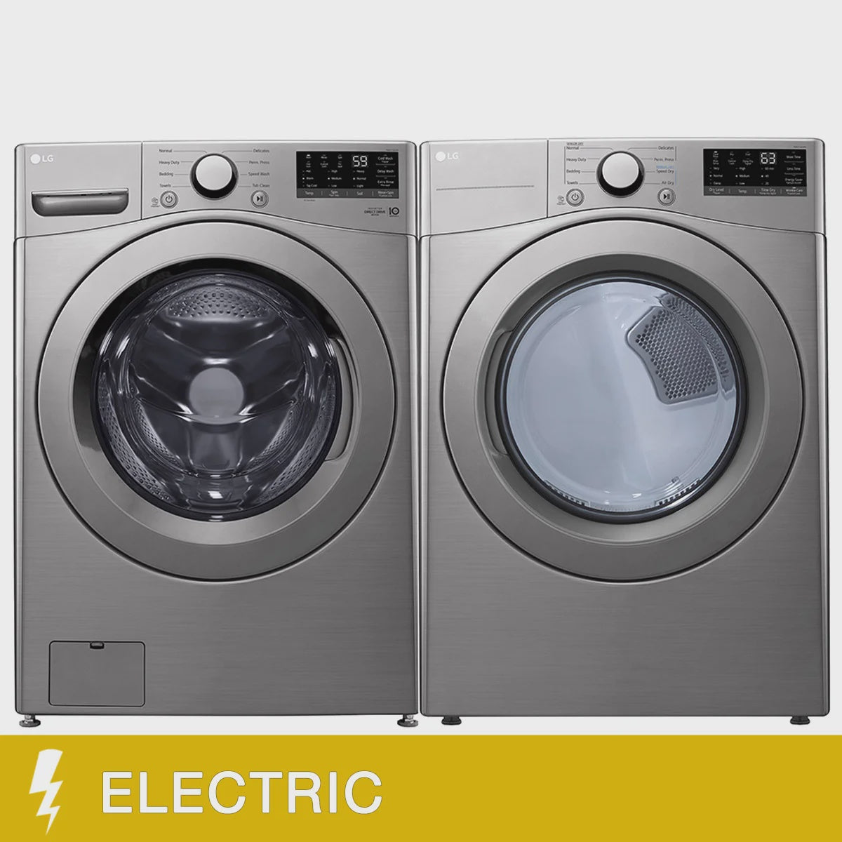 LG Laundry Bundle 5.2 cu ft. Front Load Washer and 7.4 cu ft. Electric Dryer