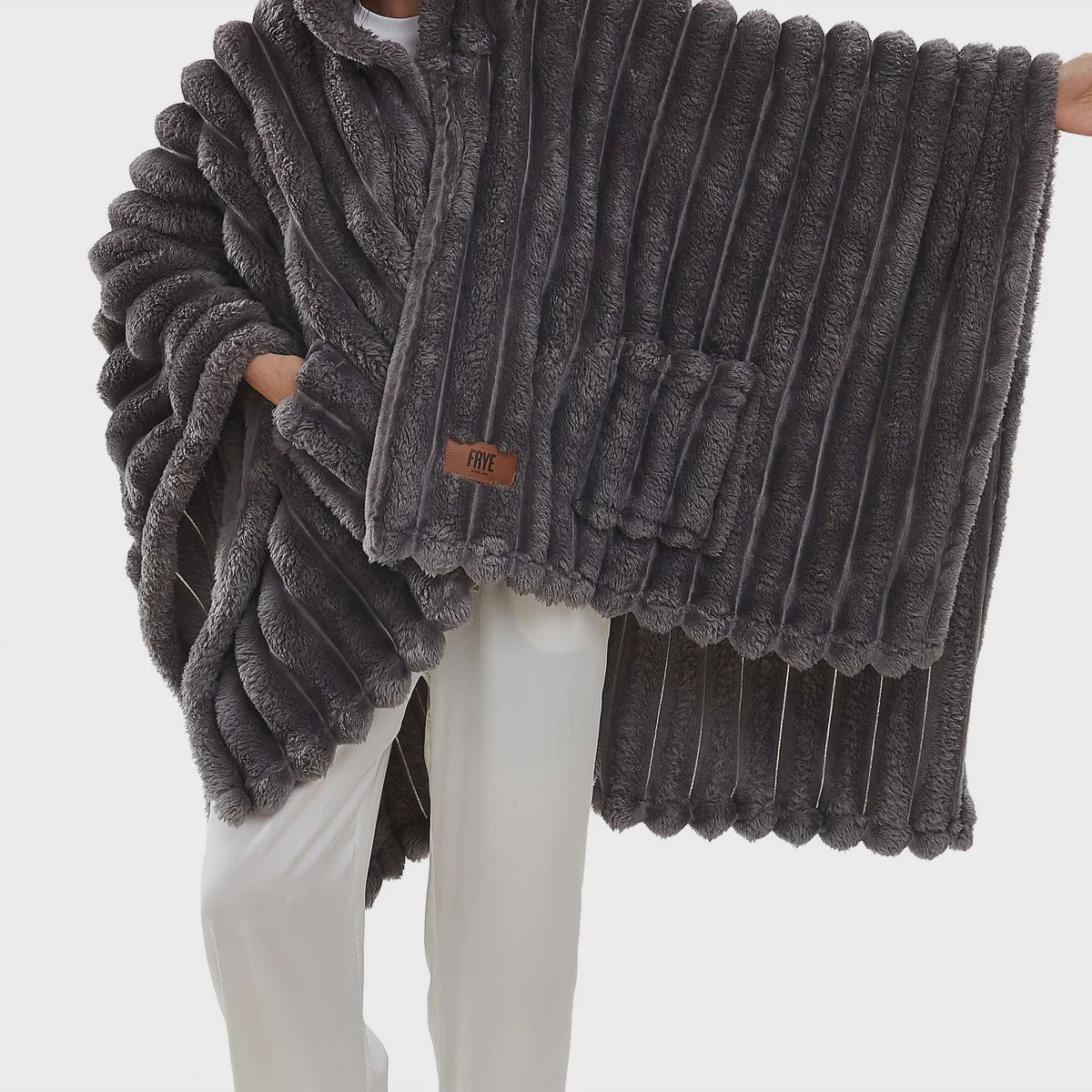 Frye Plush Faux Fur Wearable Throw