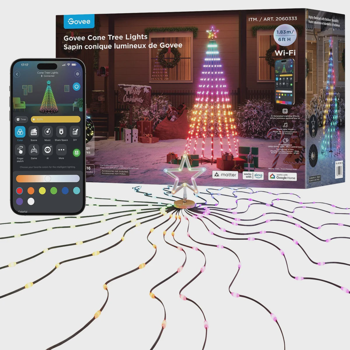 Govee 182 cm (6ft) Cone Tree Lights