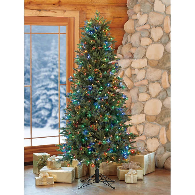 6.5 ft Pre-Lit Slim Aspen EZ Connect Artificial Christmas Tree, 450 Color-Changing SureBright LED Lights