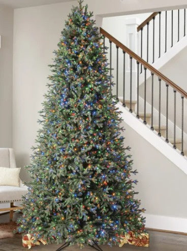 9ft Pre-Lit Aspen EZ Connect Artificial Christmas Tree, 2,700 Color-Changing Radiant Micro LED Lights **Missing Remote