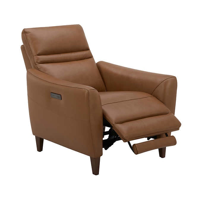 Aiden & Ivy Top-grain Leather Power Recliner with Power Headrest