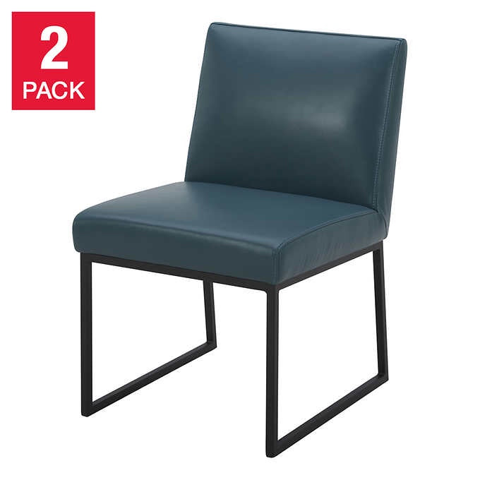 Aiden & Ivy Top Grain Leather Dining Chairs, 2-pack