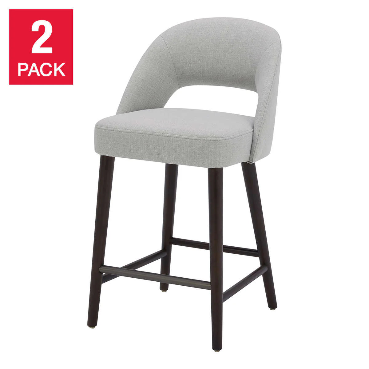 Aiden & Ivy Kobe Fabric Counter Stool, 2-pack Grey