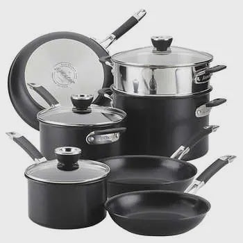 Anolon SmartStack Hard Anodized Cookware Set, 10-piece