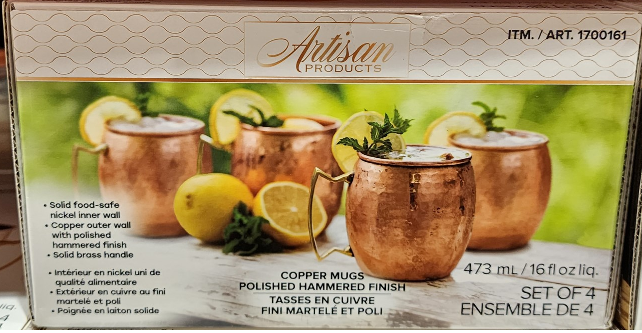 Artisan Products Copper Mugs 4x473mL