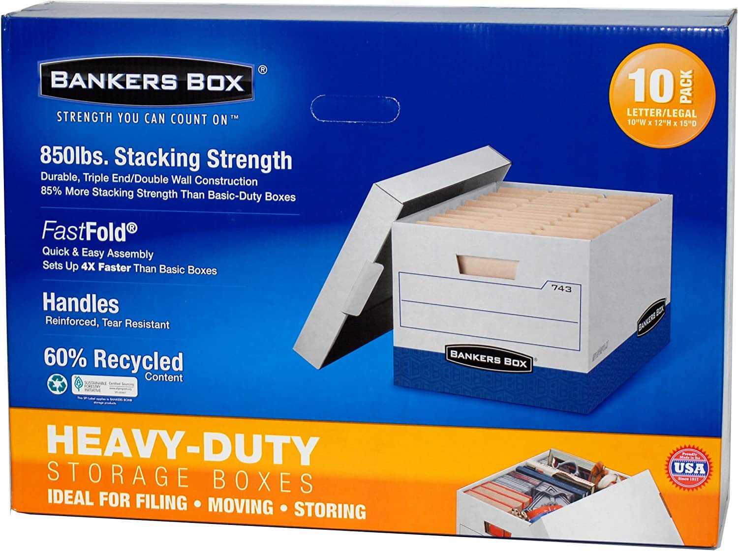 Bankers Box Heavy-Duty Storage Boxes 10 Pack