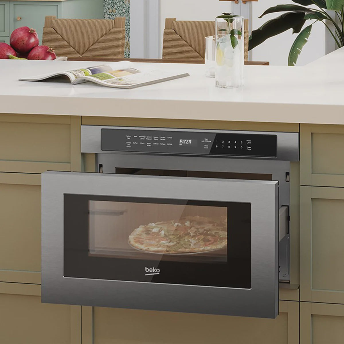 Beko 24 in 1.2 cu ft. Stainless Steel Built-In Microwave Drawer with Sensor Cooking Model  MWDR24100SS