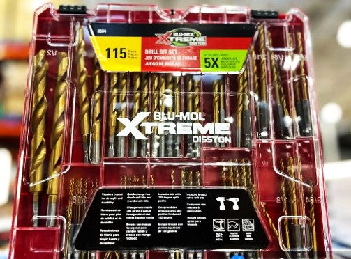 Blu-Mol Xtreme 115 Piece Drill Bit Set