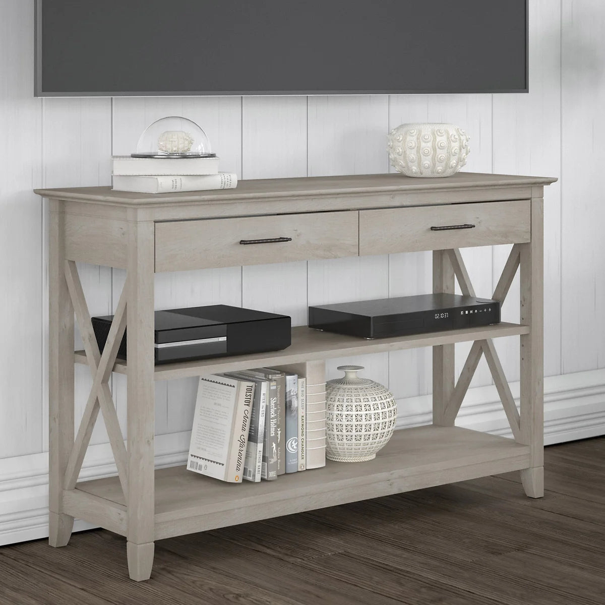 Bush Brand Key Bush Key West Console Table, Grey – Urban Wholesale