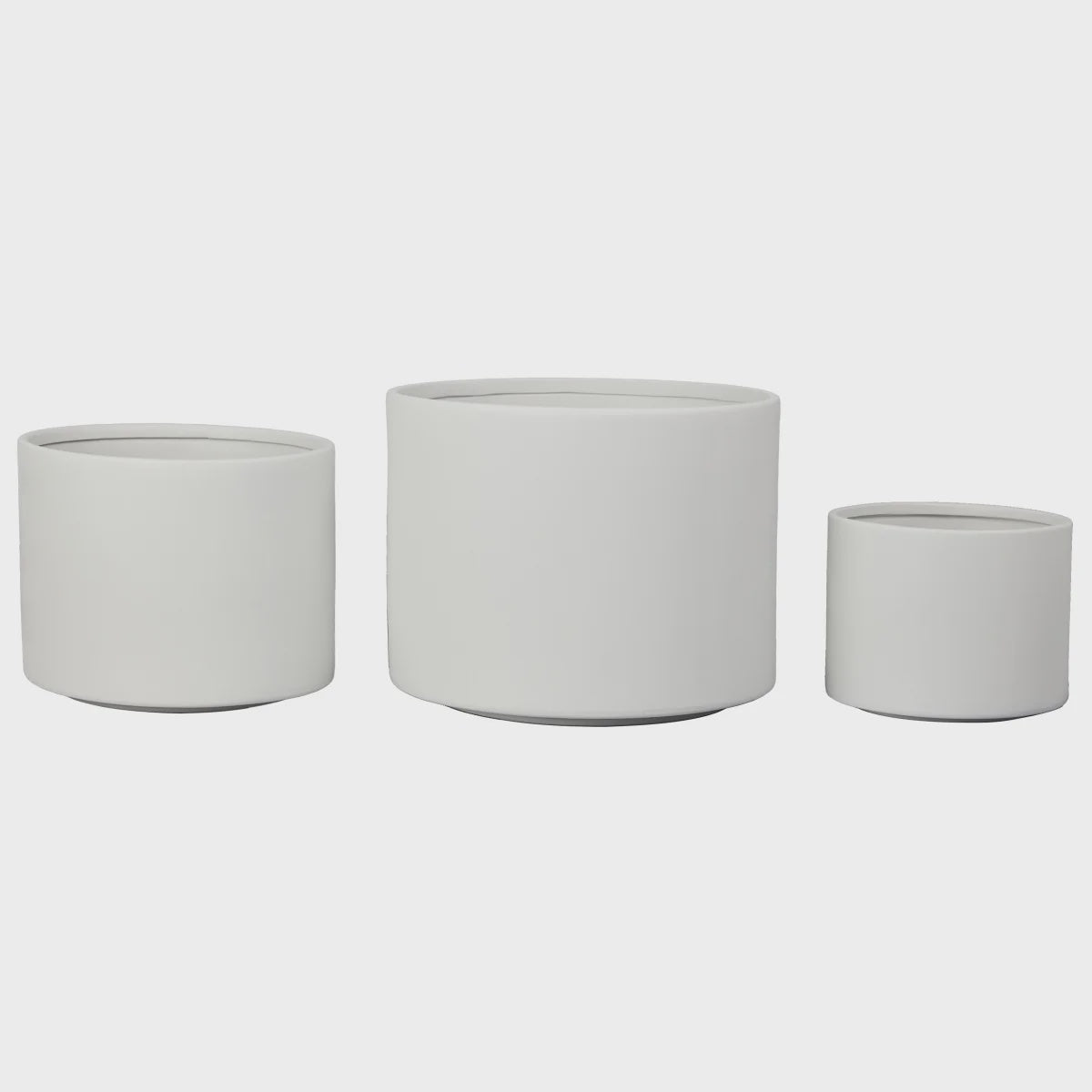 Ceramic Indoor/Outdoor Round Planters 6+8+10 Inch, Set of 3, White