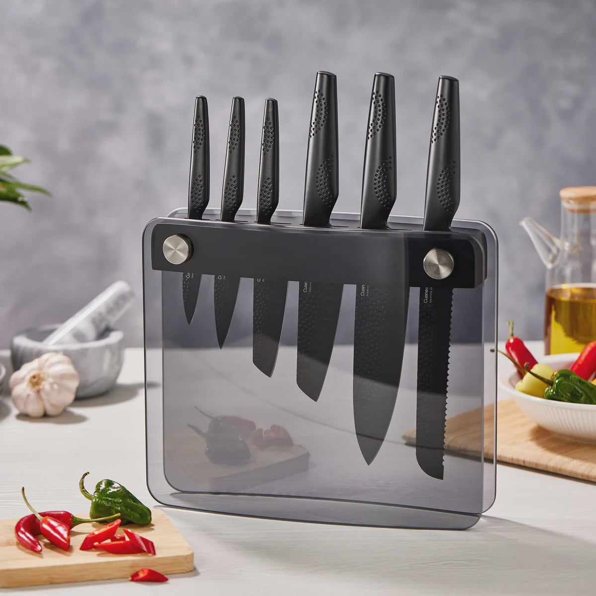 Cuisine Pro iD3 Black Samurai Sakai Knife Block Set, 7-piece