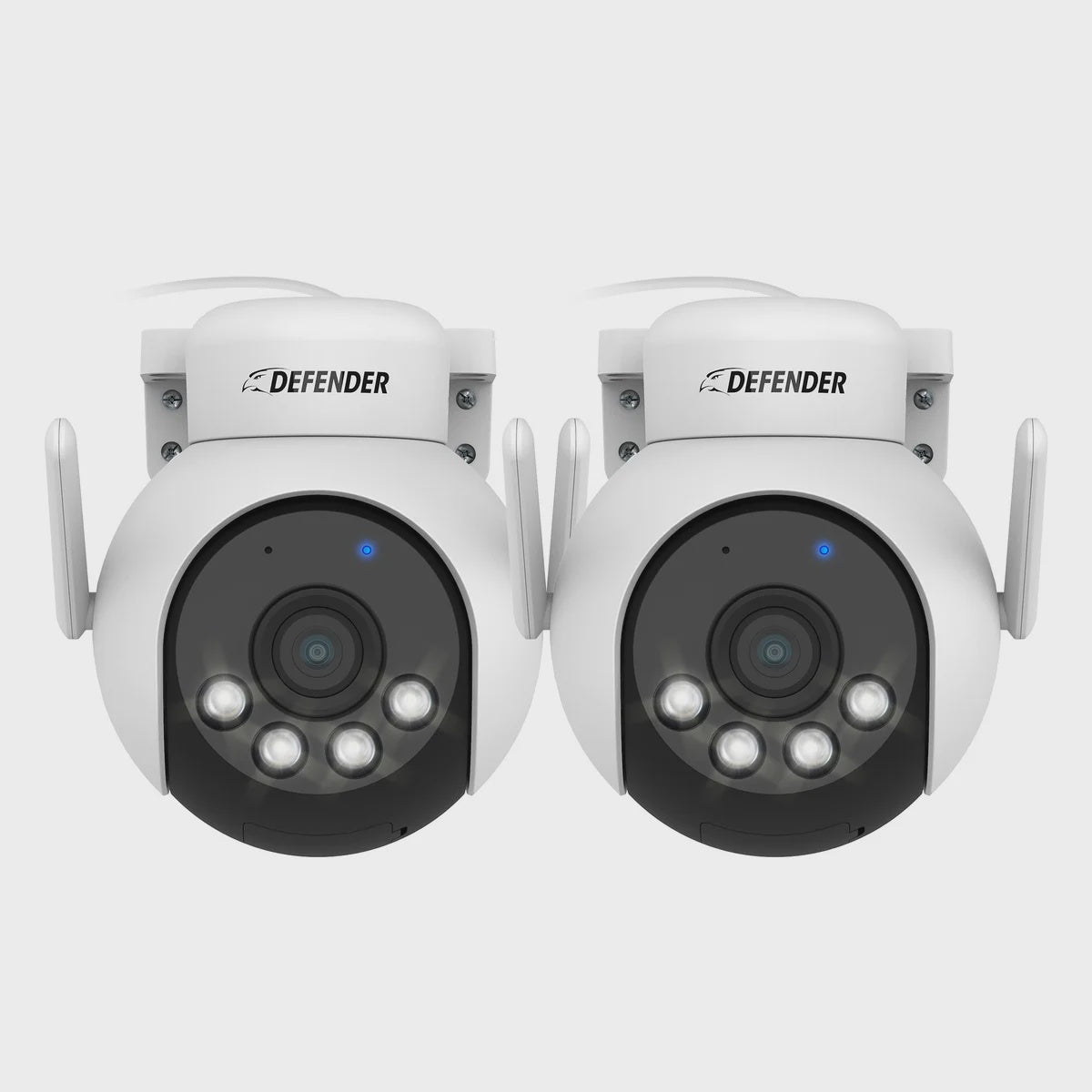 Defender AI POWERED 4K Everwatch PTZ 360 Degree Wi-Fi Outdoor Plug-in Power Security Camera, 2-pack