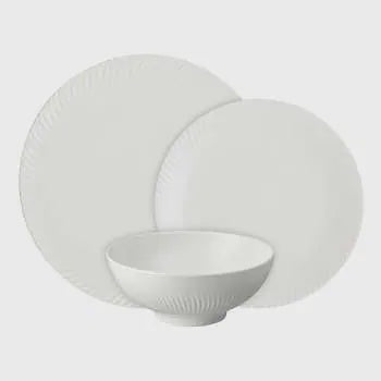 Denby Arc White Porcelain Dinnerware Set, 12-Pieces