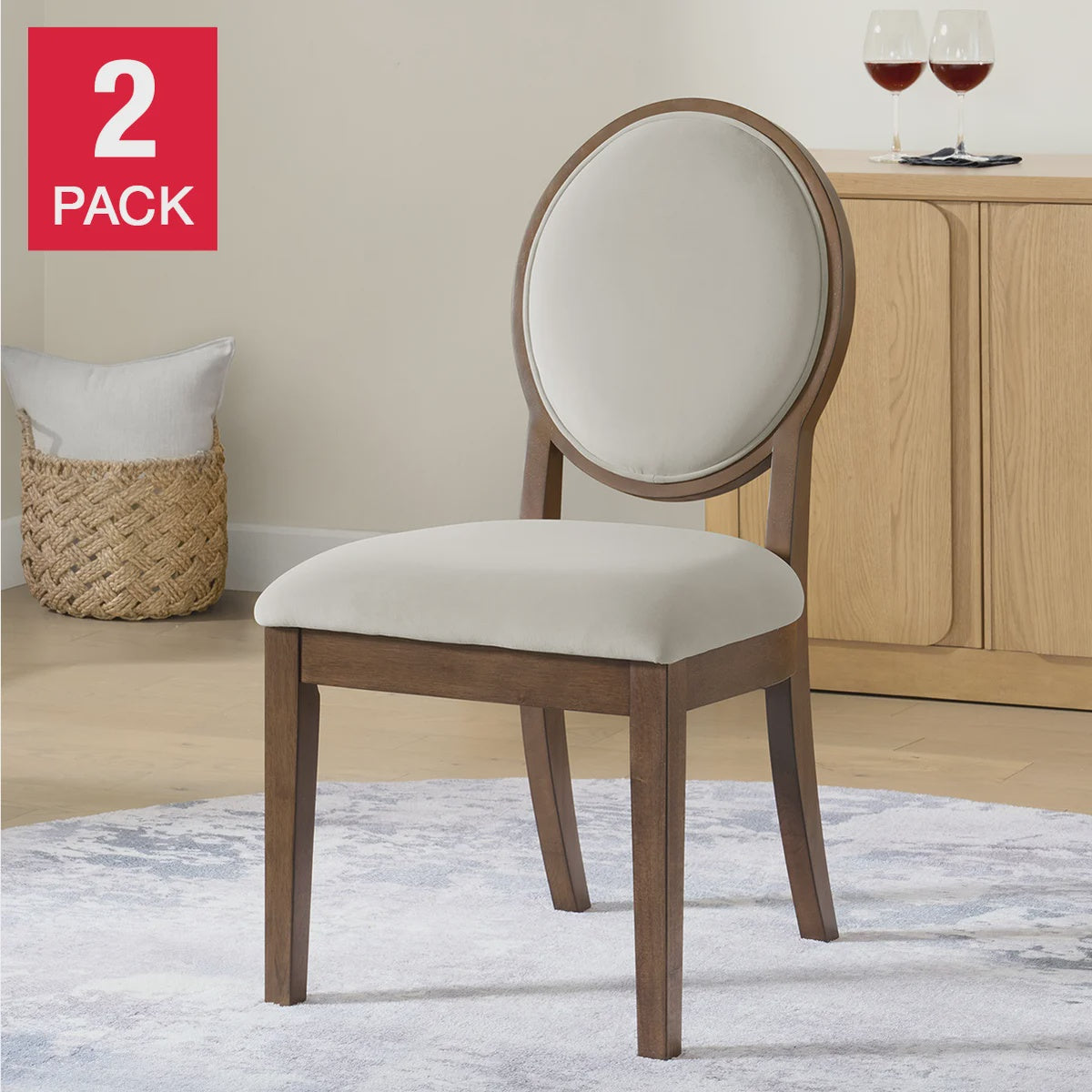 Evelyn Jane Dining Chair, 2-pack Beige