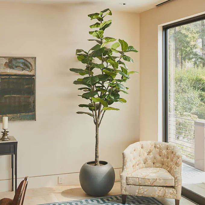 Faux 3.05 m (10 ft.) Fiddle Leaf Fig Tree with Planter