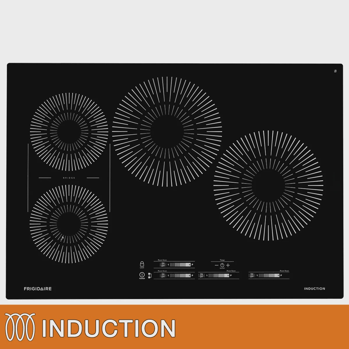 Frigidaire 30 in Induction Black 4 Element Cooktop with Pan Detection