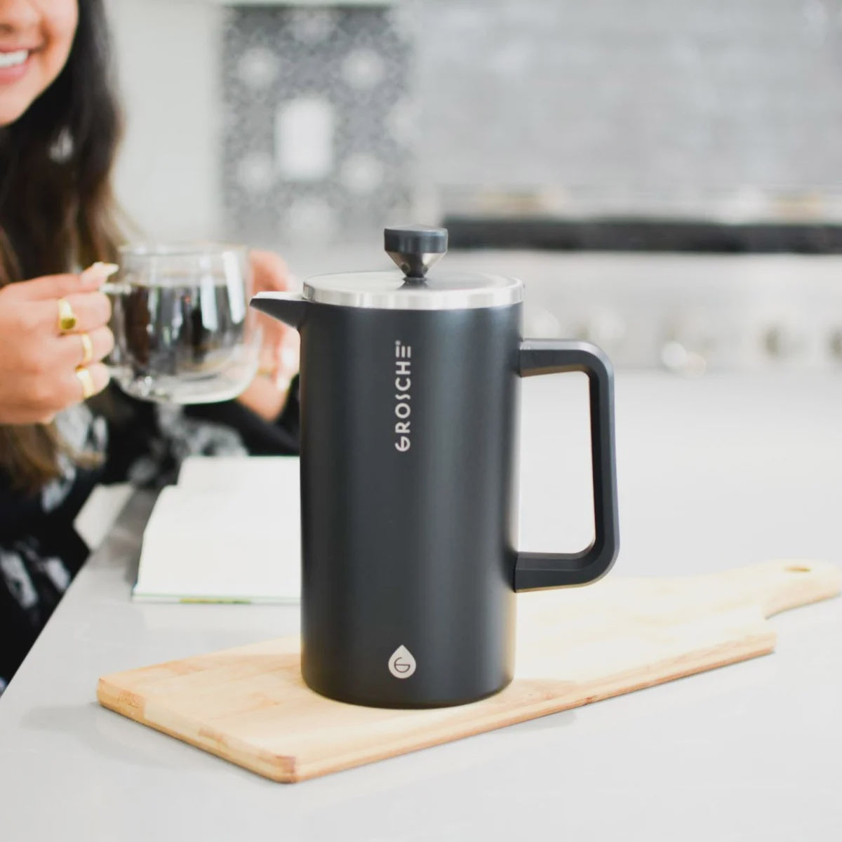 Grosche Dublin Double-walled French Press, Black