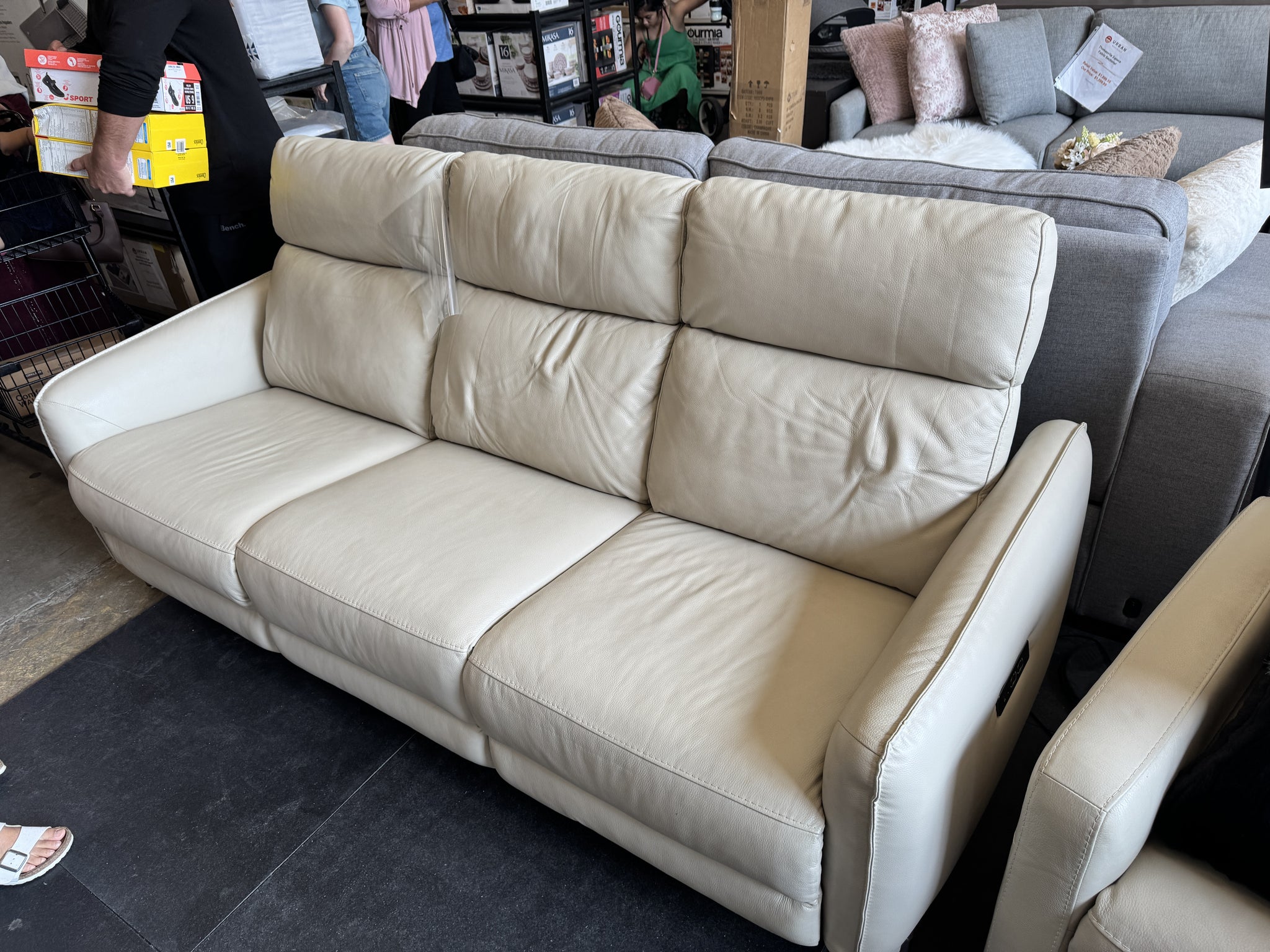 Gilman Creek Top Grain Leather Power Reclining Sofa, Cream