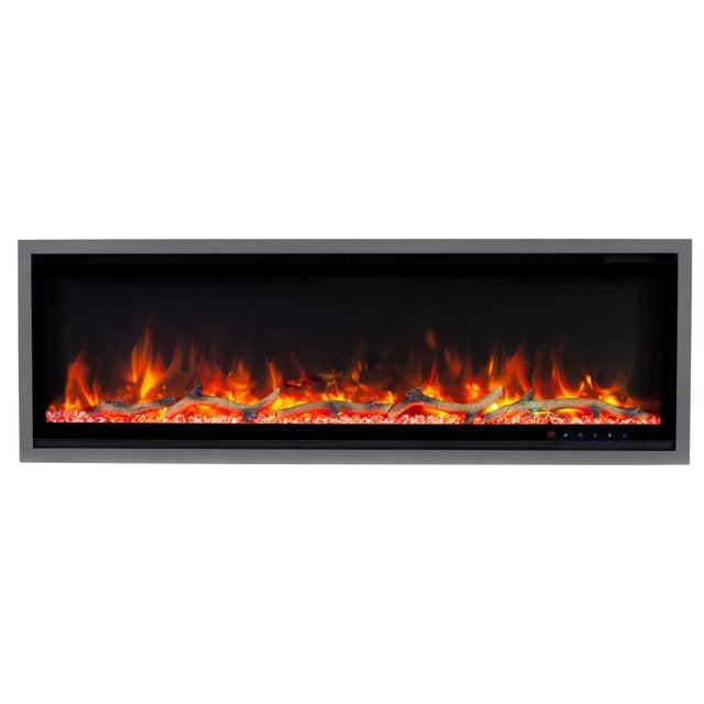 Paramount Kennedy II 127 cm (50 in.) Wall Mounted Electric Fireplace, Grey