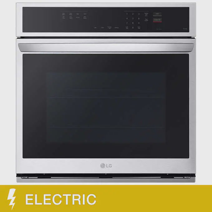 LG 30 in 4.7 cu ft. Stainless Steel Electric Single Door Convection Wall Oven with Air Fry Model  WSEP4723F