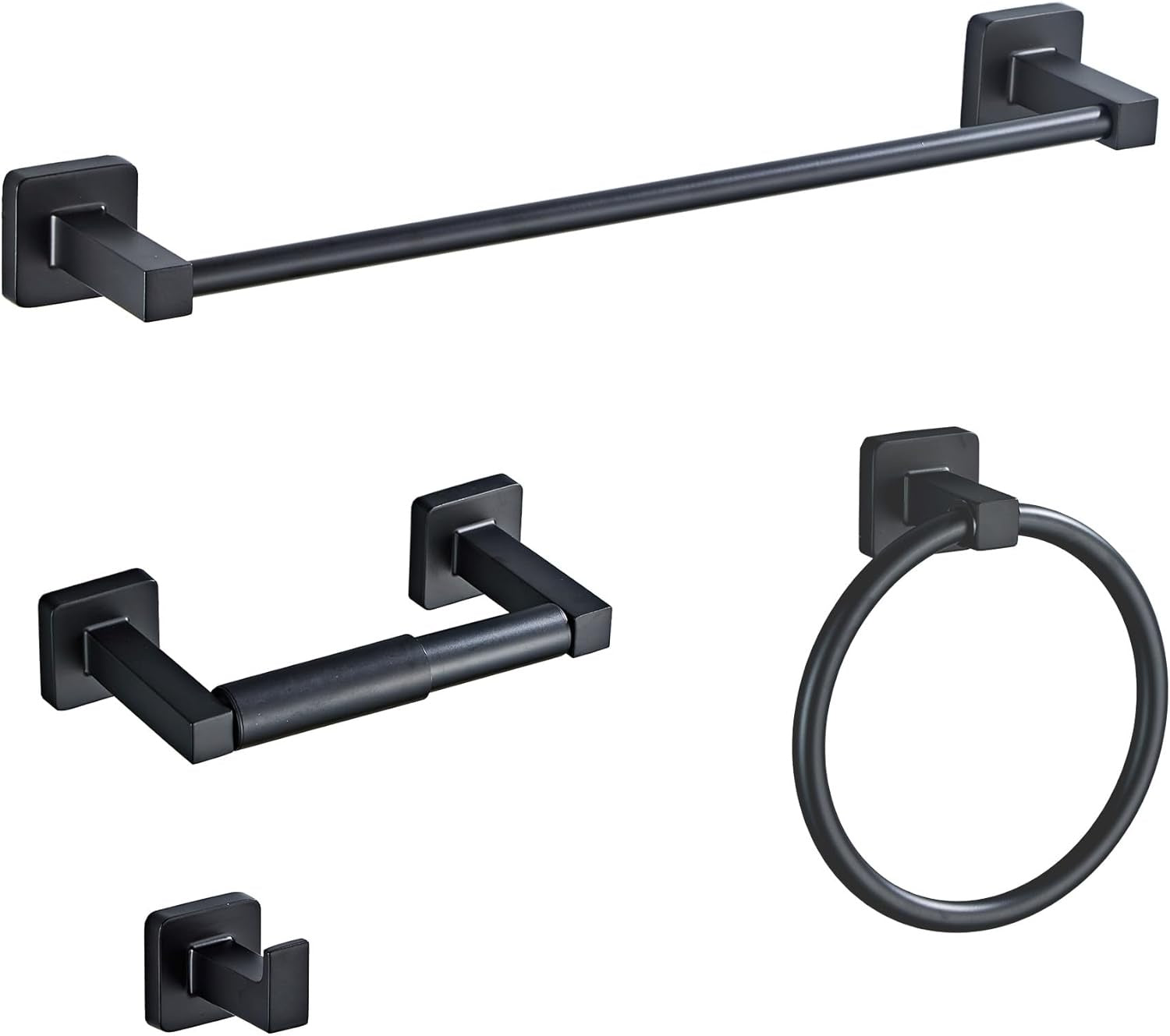 Richelieu 4pc Bathroom Set, Matte Black