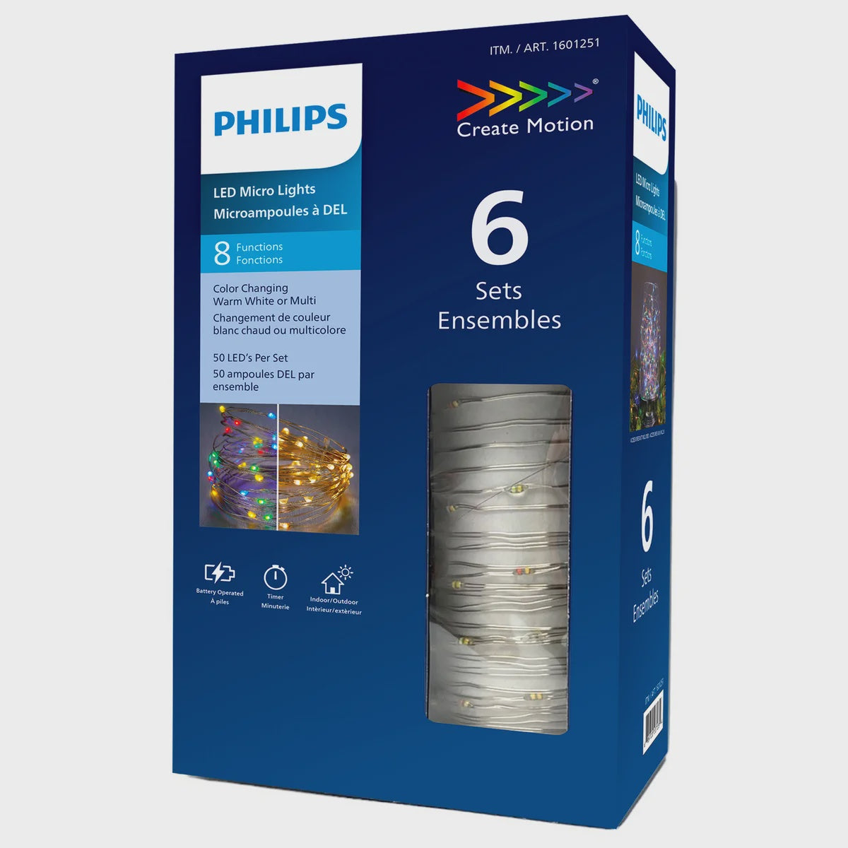 Philips Set of 6 50CT Battery-Operated Colour Changing Micro Lights