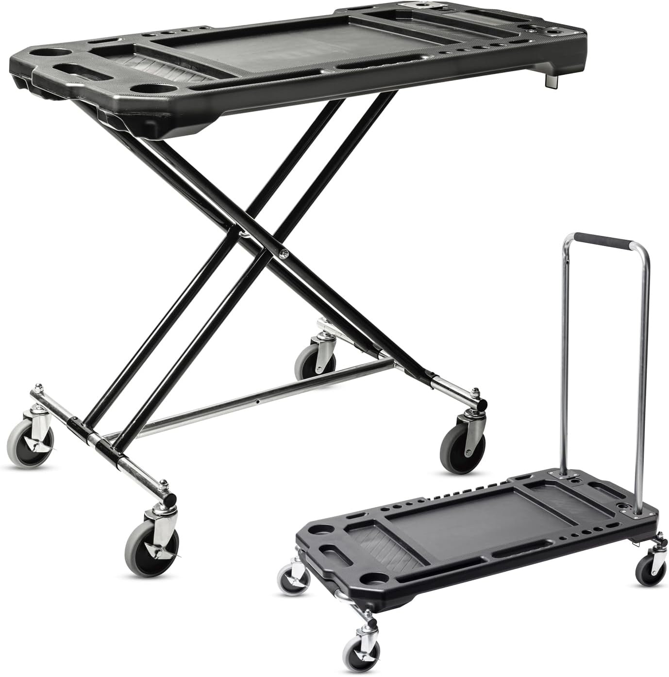 Powerbuilt Adjustable Work Table with Tool Holders and Convertible Dol ...