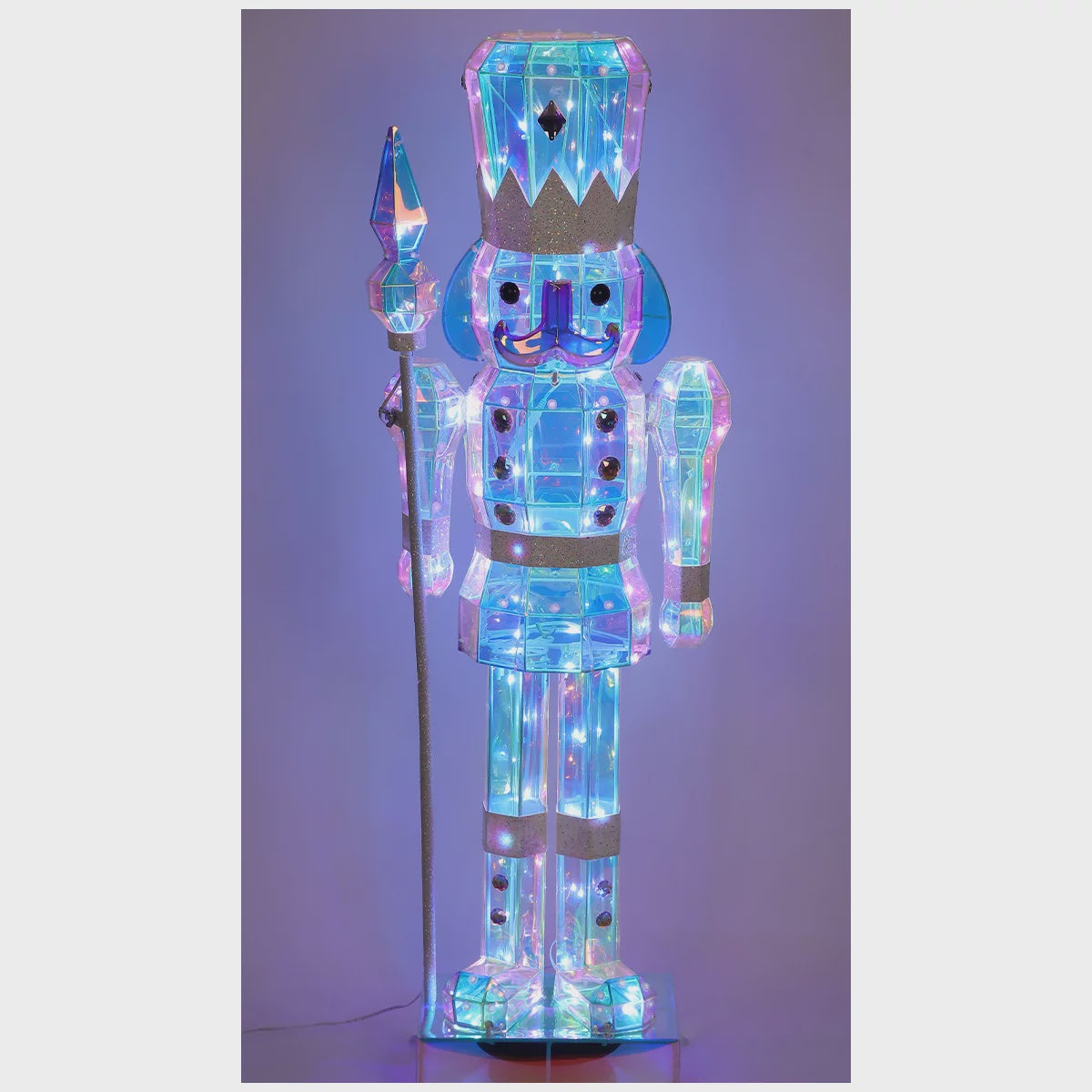 Prismatic Iridescent Figurine With Built-In LED Lights 91.4cm Nutcracker