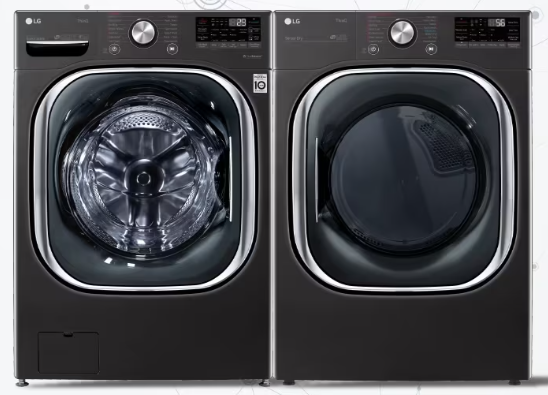 LG  Black Steel Smart Wi-Fi Enabled  Front Load Washer with TurboWash & Front Load Electric Dryer with TurboSteam and Built-In Intelligence