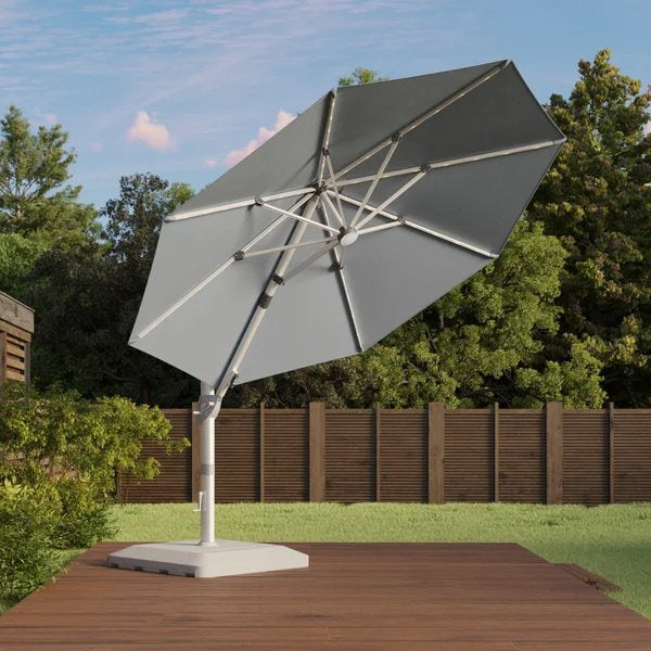 Seasons Sentry 3.35 m (11 ft.) Round LED Cantilever Umbrella - Graphite Gray