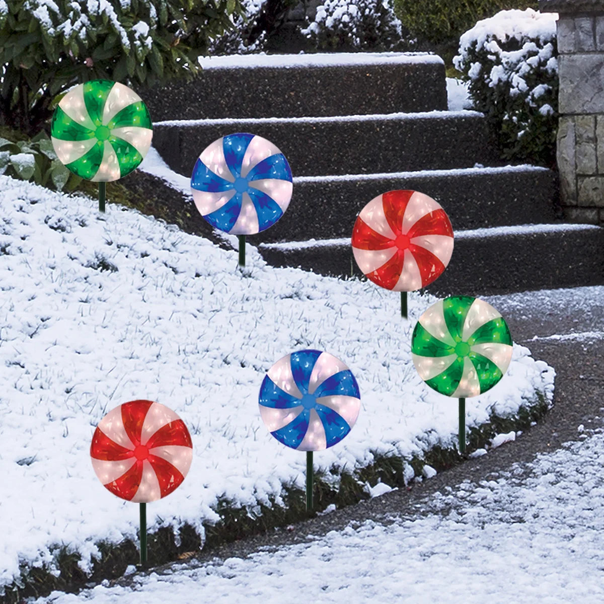 Set of 6 LED Lawn Stakes