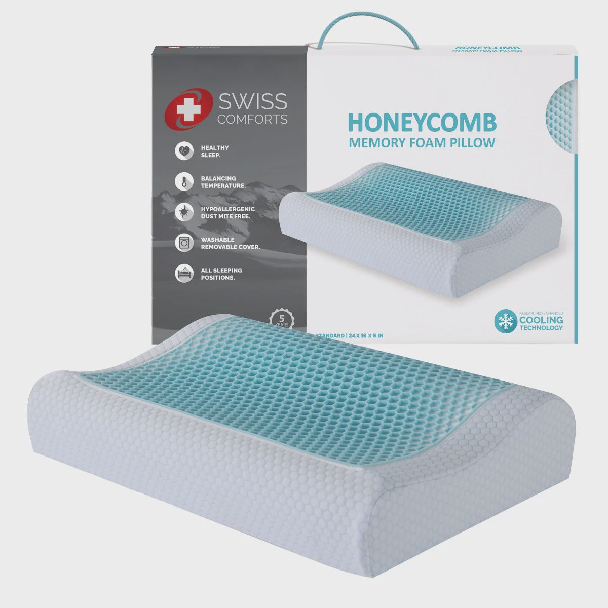 Swiss Comforts Honeycomb Neck Support Memory Foam Pillow