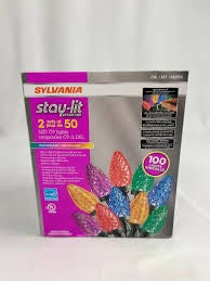 Sylvania Stay Lit 2 Sets Of 50 LED C9 Multi Color Lights