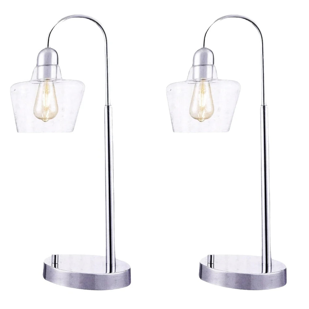 Valencia Table Lamp with Glass Shade, 2-pack