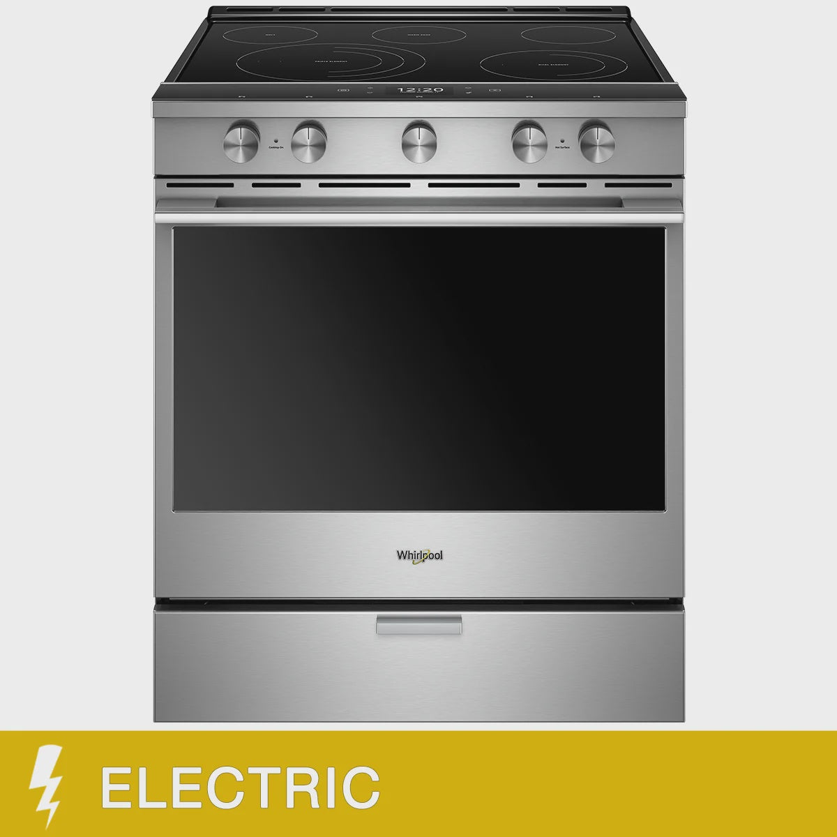 Whirlpool 30in 6.4 cu ft. Stainless Steel Electric 5 Element Range with True Convection