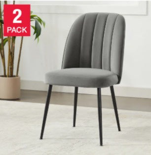 Wulin Fabric Dining Chair, 2-pack, Grey