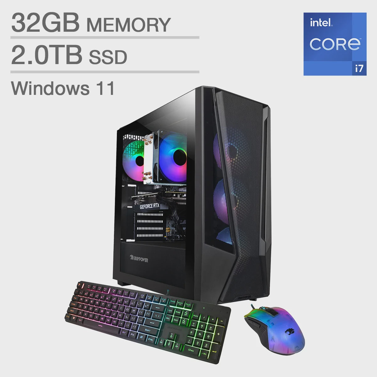 iBUYPOWER Trace Mesh Gaming Desktop, Intel Core i7-14700F - 32GB RAM, 2TB SSD, 8GB NVIDIA GeForce RTX 4060