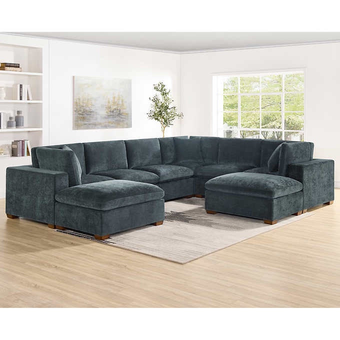 Thomasville Lowell 8-piece Fabric Modular Sectional, Dark Grey