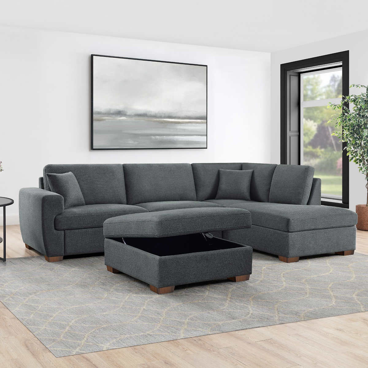 Thomasville 3-piece Sectional with Storage Ottoman