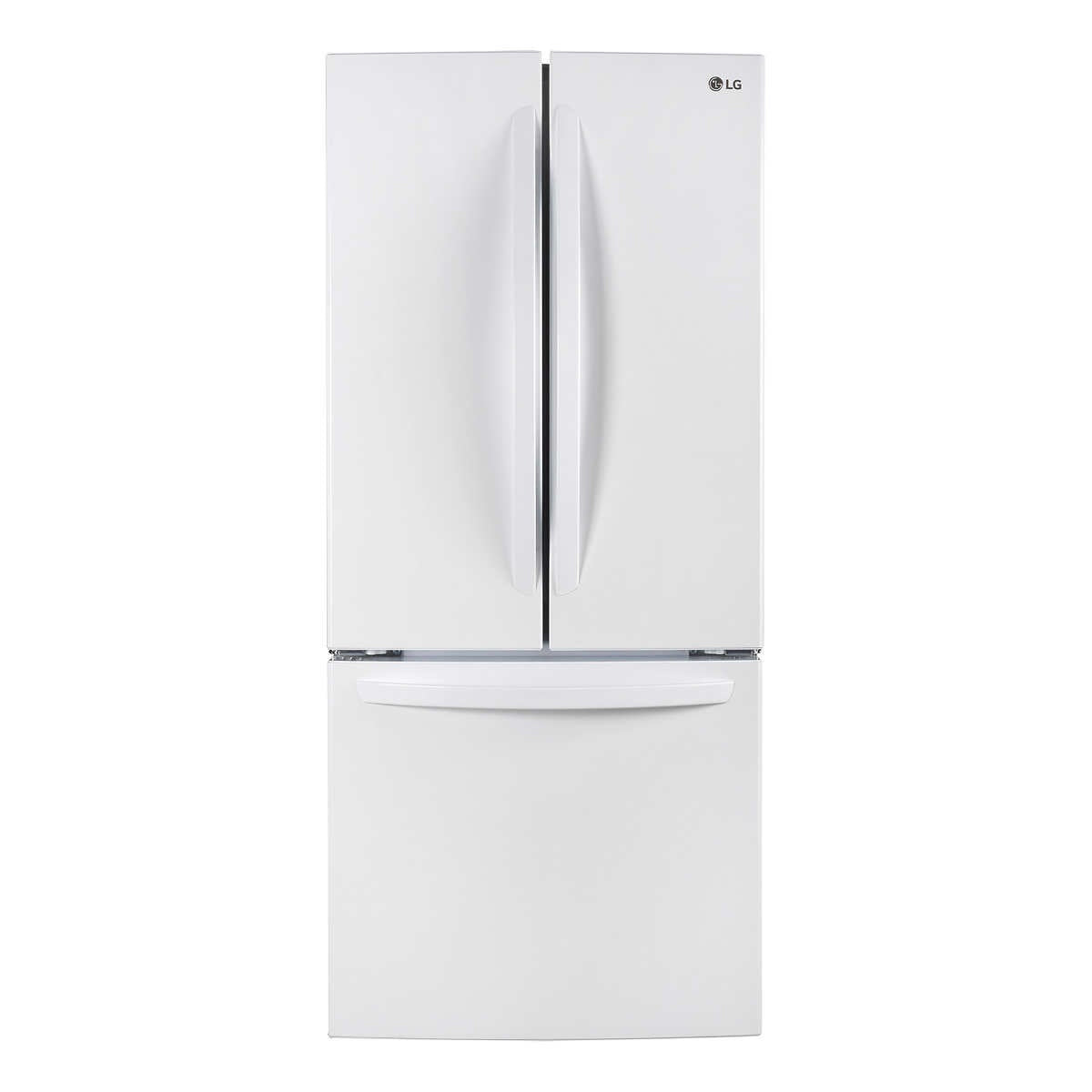 LG 30 in. 21.8 cu. ft. Smudge-resistant White French Door Refrigerator with SmartDiagnosis